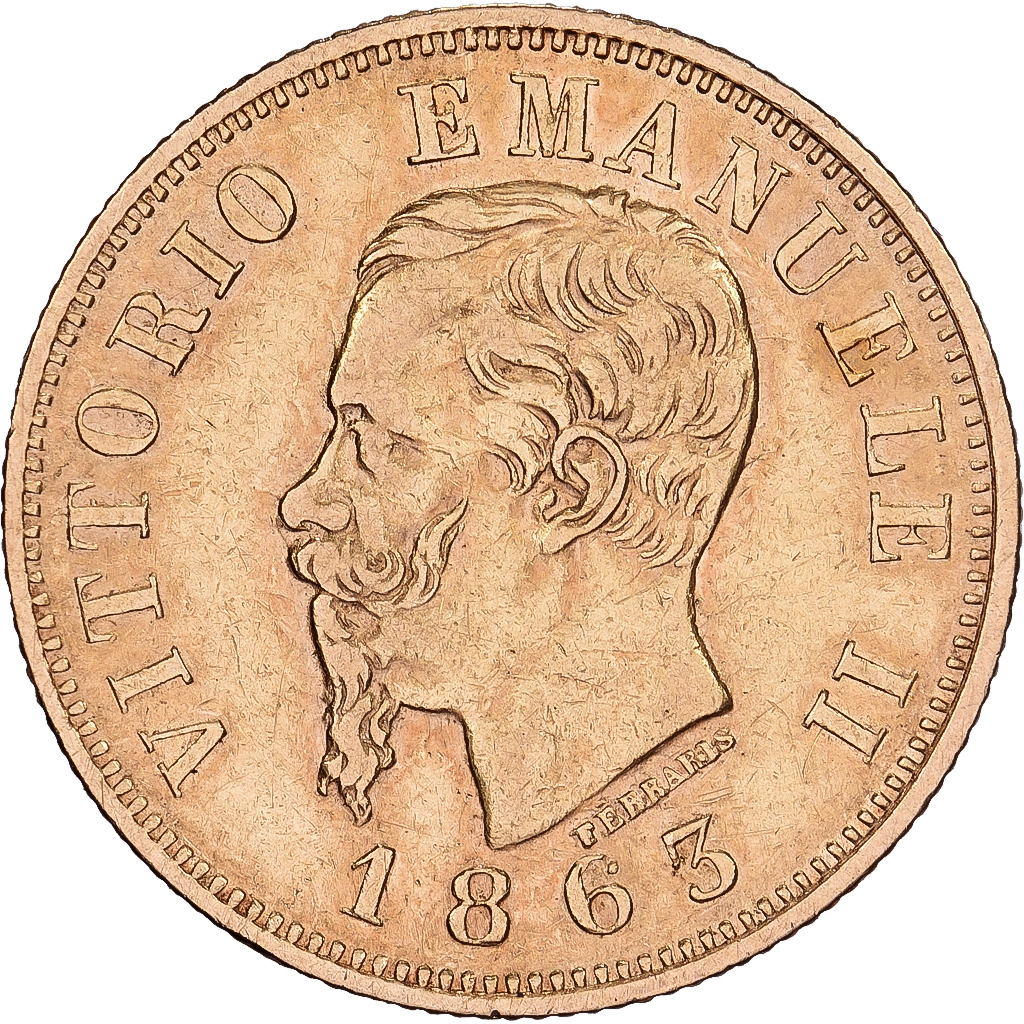 Italy, Vittorio Emanuele II, 10 Lire, 1863, Torino, Gold, , KM:9