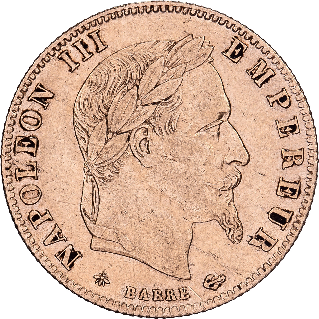 France, Napoleon III, 5 Francs, Napoléon III, 1864, Paris, Gold, 