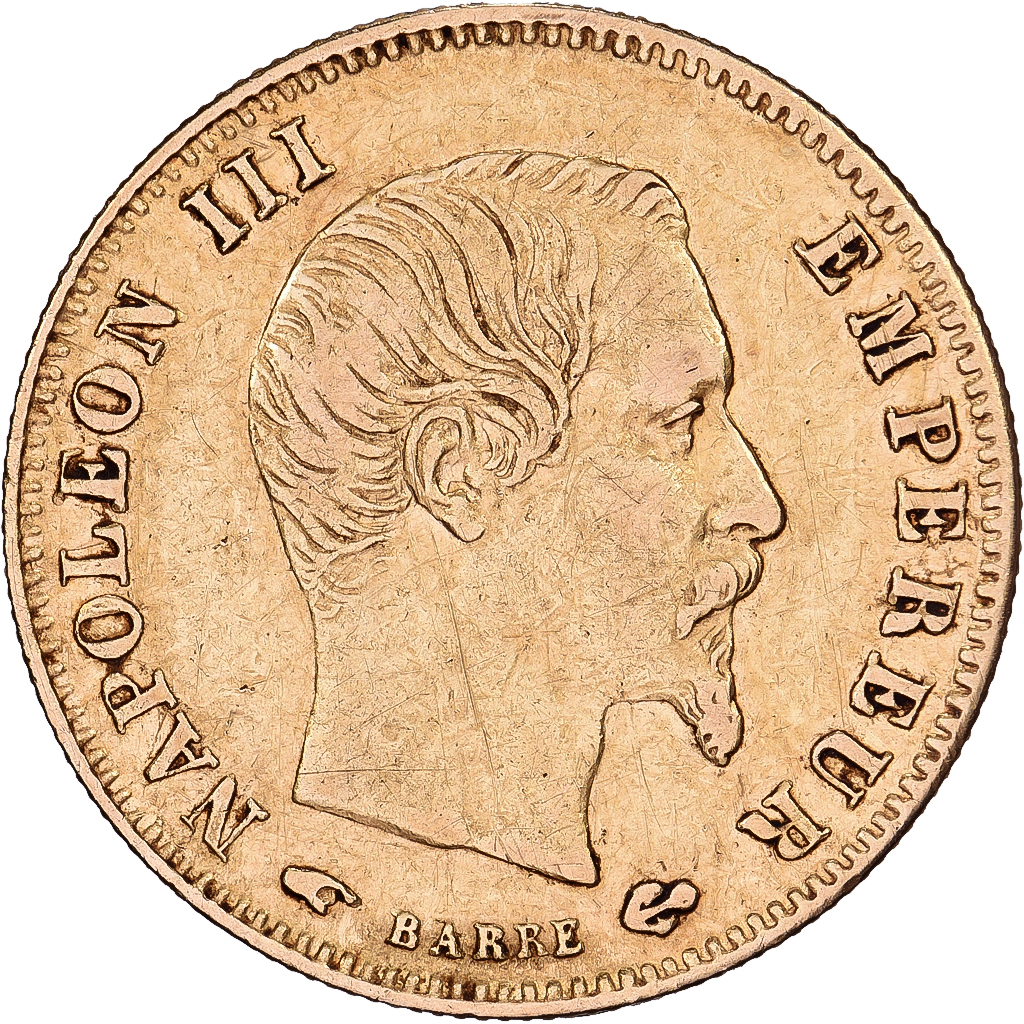France, Napoleon III, 5 Francs, 1857, Paris, Gold, , Gadoury:1001