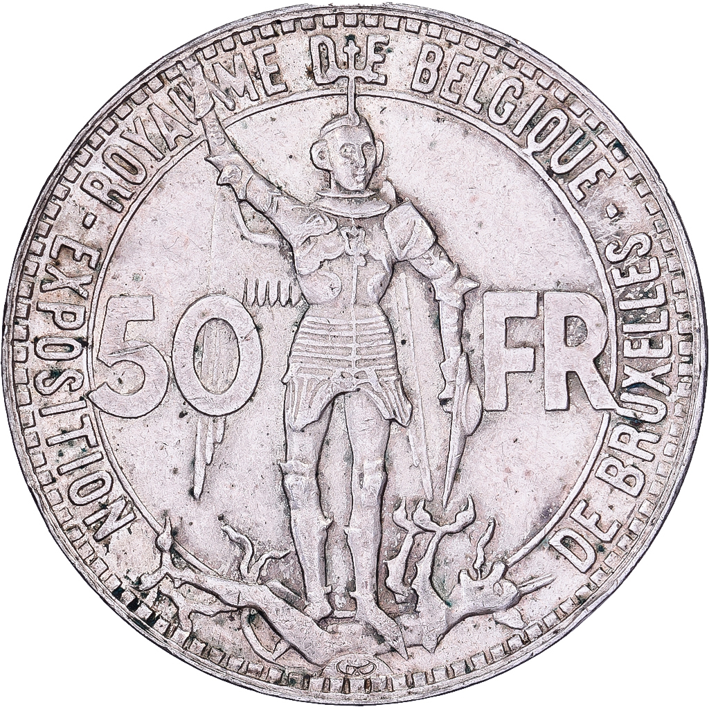 Belgium, 50 Francs, 50 Frank, 1935, Silver, , KM:106.1