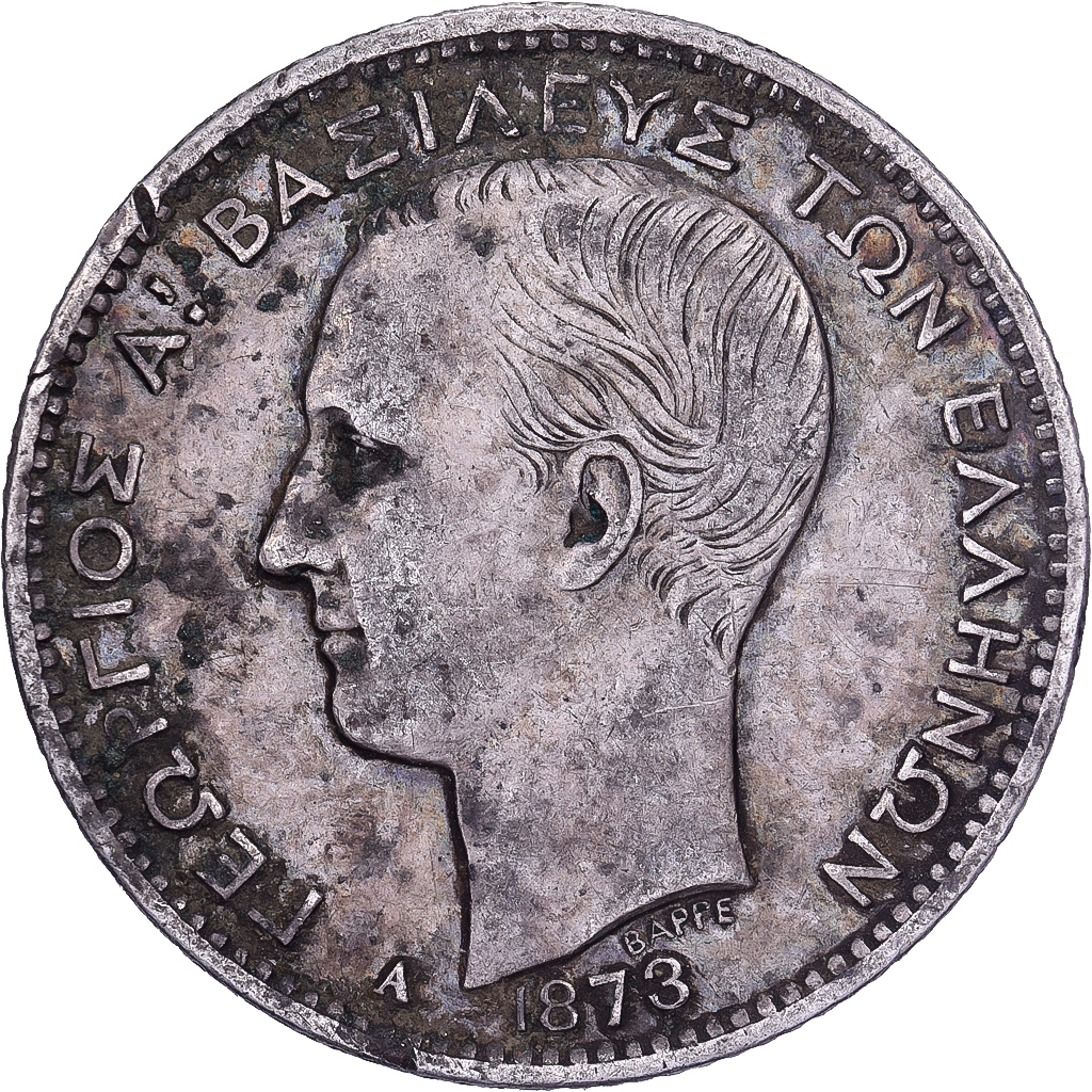 Greece, George I, Drachma, 1873, Paris, Silver, , KM:38