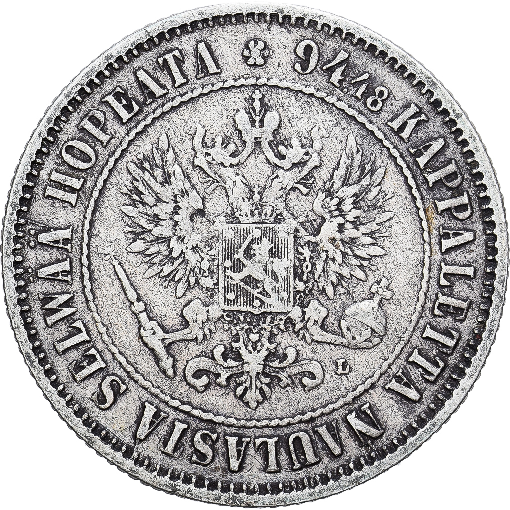 Finland, Alexander III, Markka, 1890, Helsinki, Silver, AU(50-53), KM:3.2