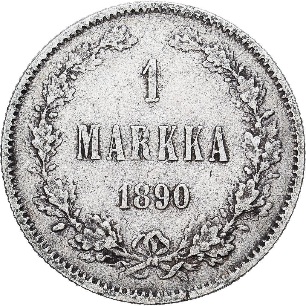 Finland, Alexander III, Markka, 1890, Helsinki, Silver, AU(50-53), KM:3.2