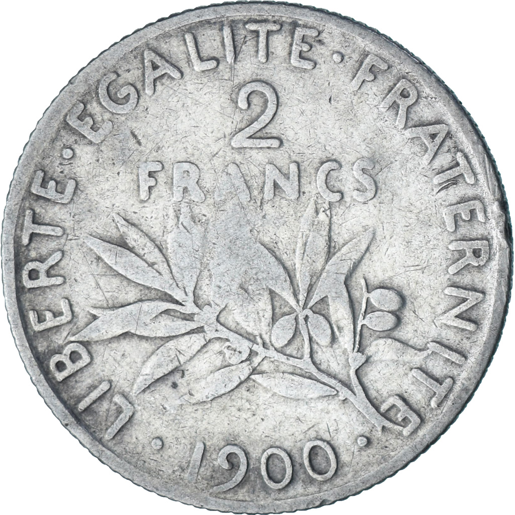 France, 2 Francs, Semeuse, 1900, Paris, Silver, , Gadoury:532, KM:845.1