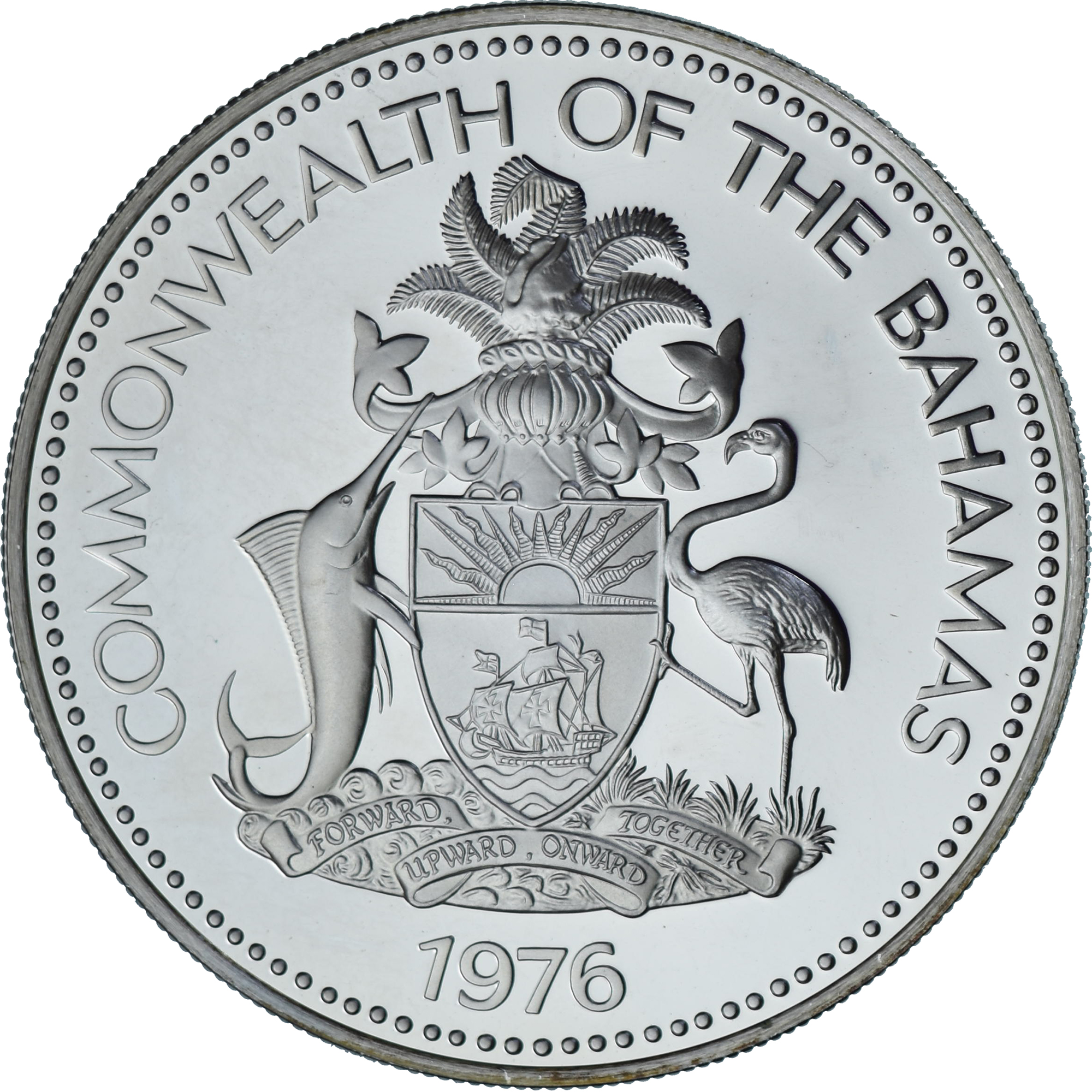 Bahamas, 5 Dollars, 1976, Franklin Mint, Proof, Silver, , KM:67a