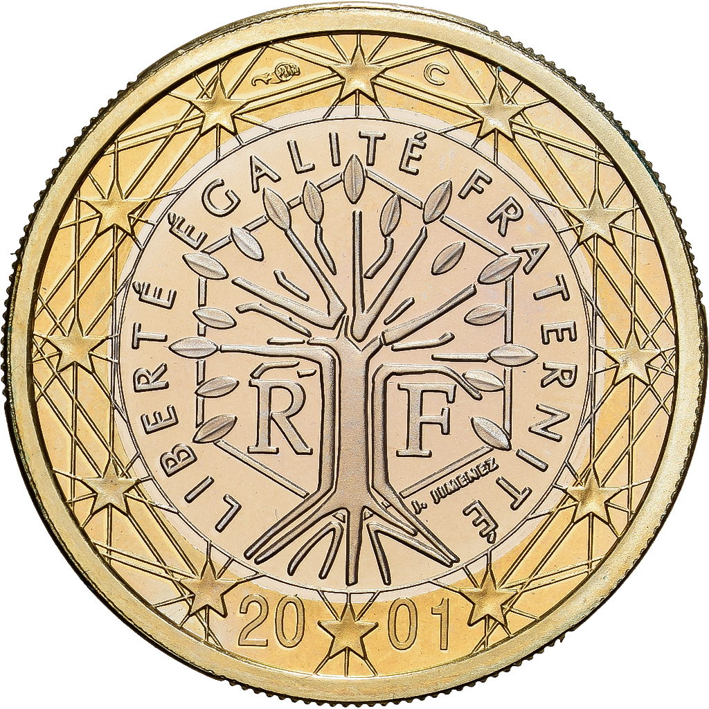 France, Euro, 2001, MDP, Série BE / Proof, MS(65-70), Bi-Metallic, KM:1288