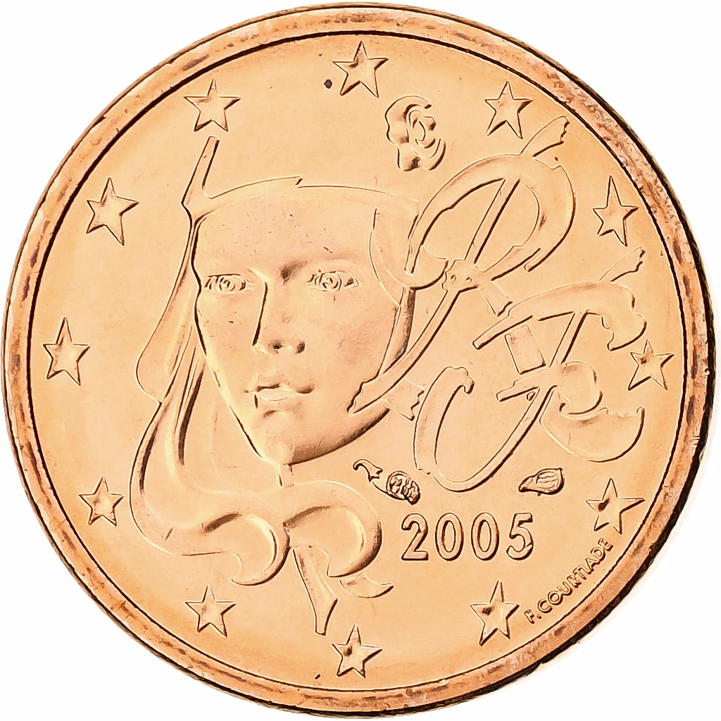 Frankreich, Euro Cent, 2005, MDP, Série BU, UNZ+, Copper Plated Steel, KM:1282