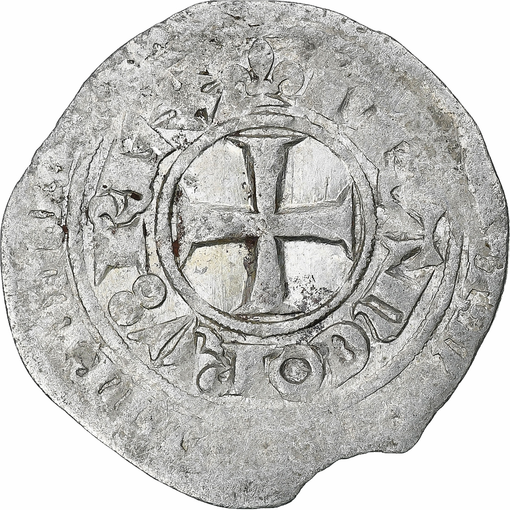 France, Charles V, Blanc au K, 1365-1380, Billon, , Duplessy:363