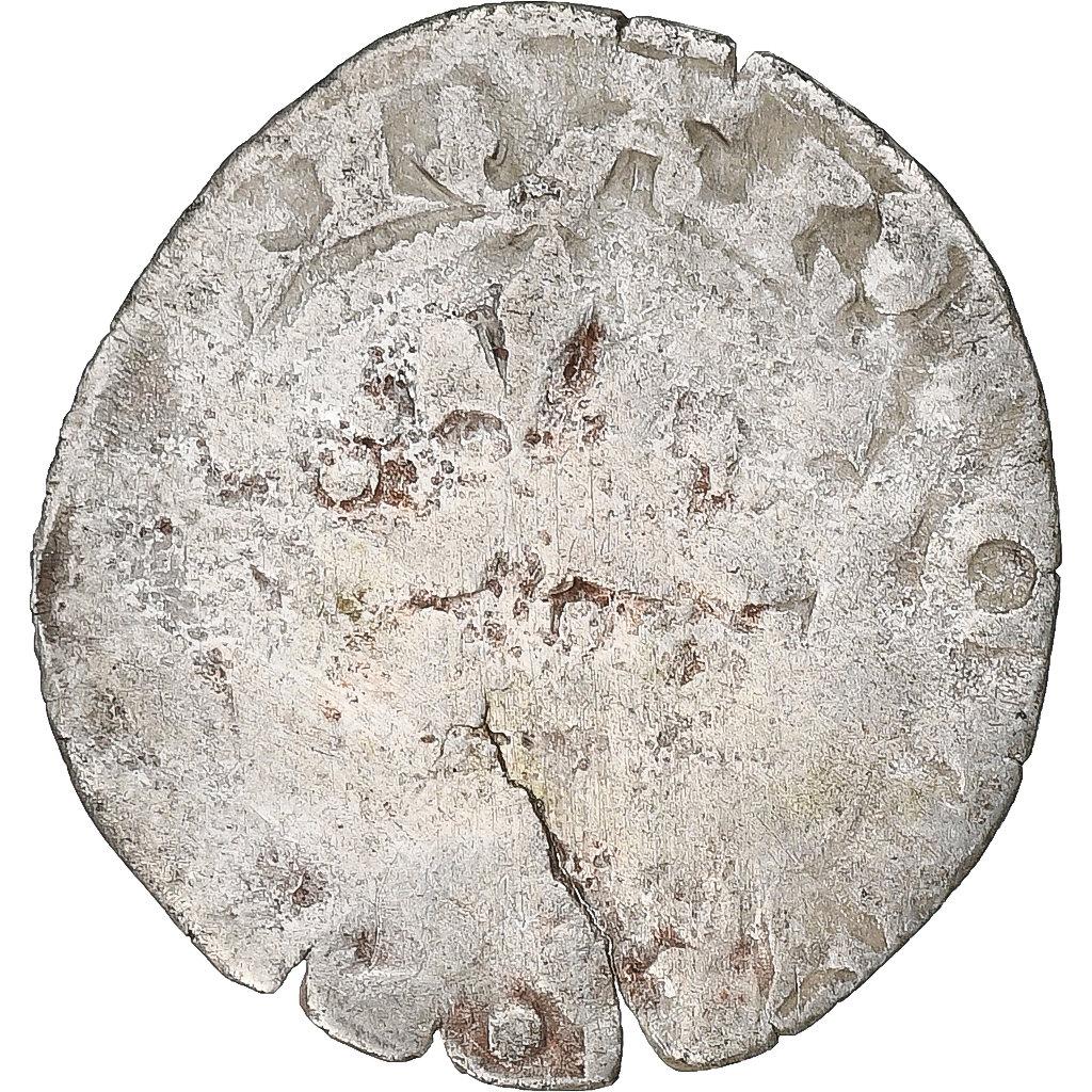 France, Charles IV, Double Parisis, 1323-1328, Billon, , Duplessy:244b