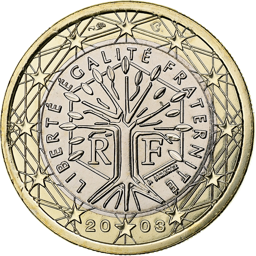 France, Euro, 2003, MDP, BU, MS, Bi-Metallic, KM:1288