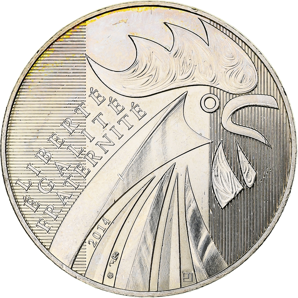 France, 10 Euro, Coq, 2014, Paris, SPL, Argent
