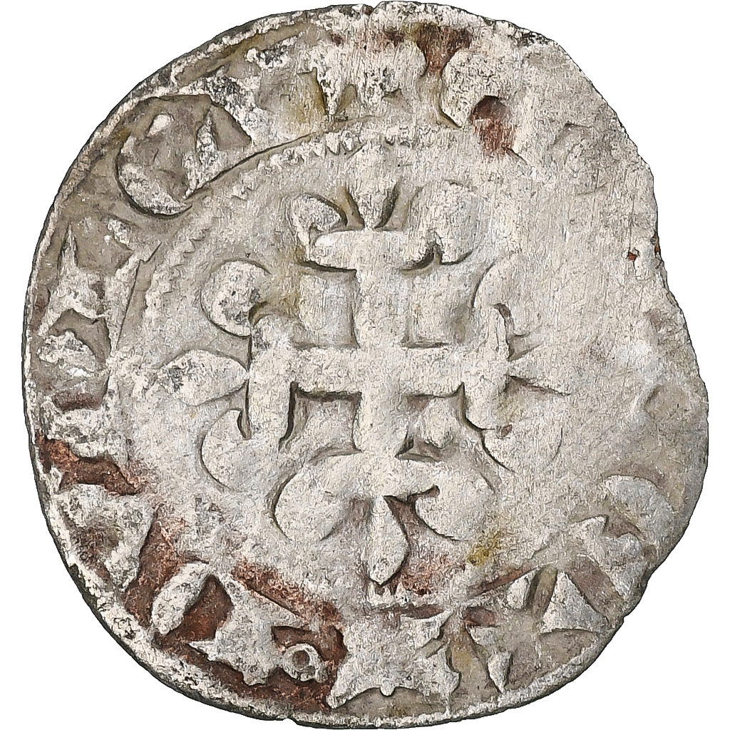 France, Charles IV, Double Parisis, 1323-1328, Billon, , Duplessy:244b