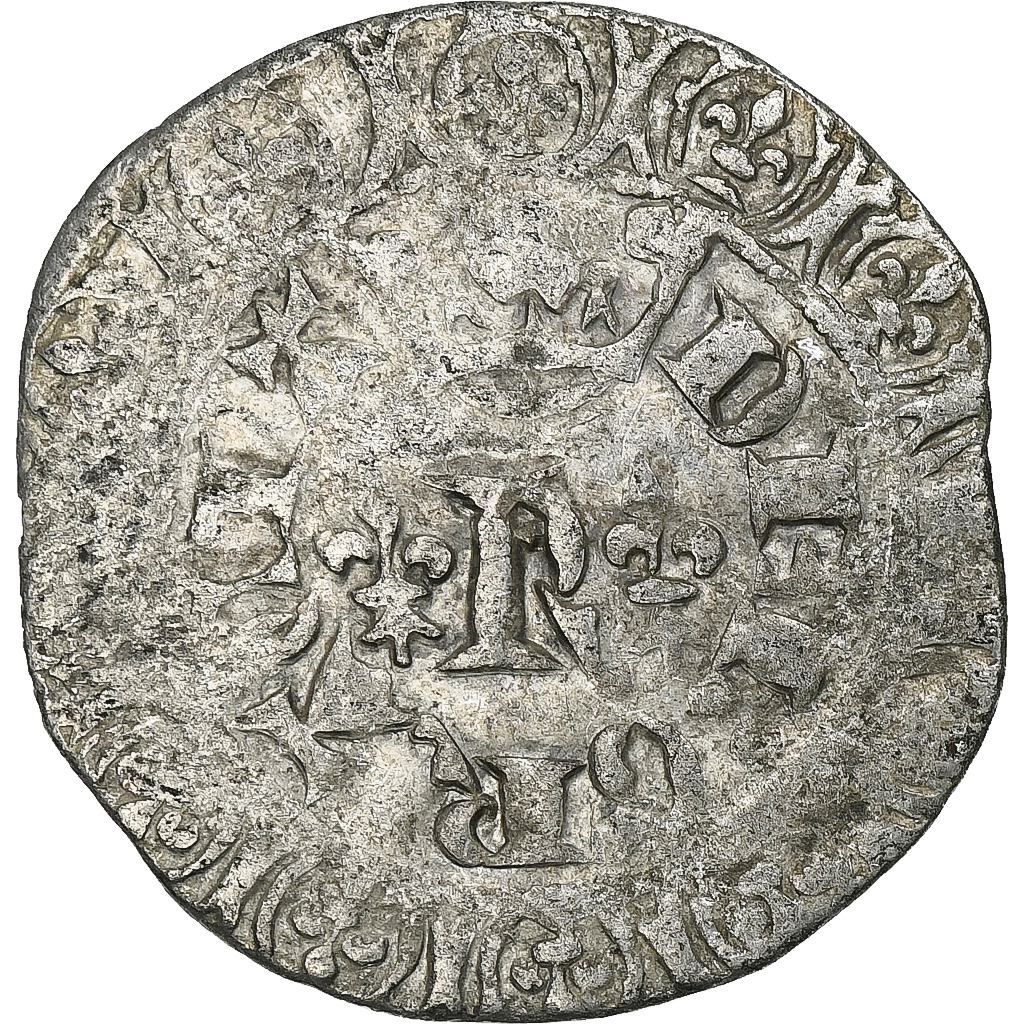 France, Charles V, Blanc au K, 1365-1380, Billon, VF(30-35), Duplessy:363