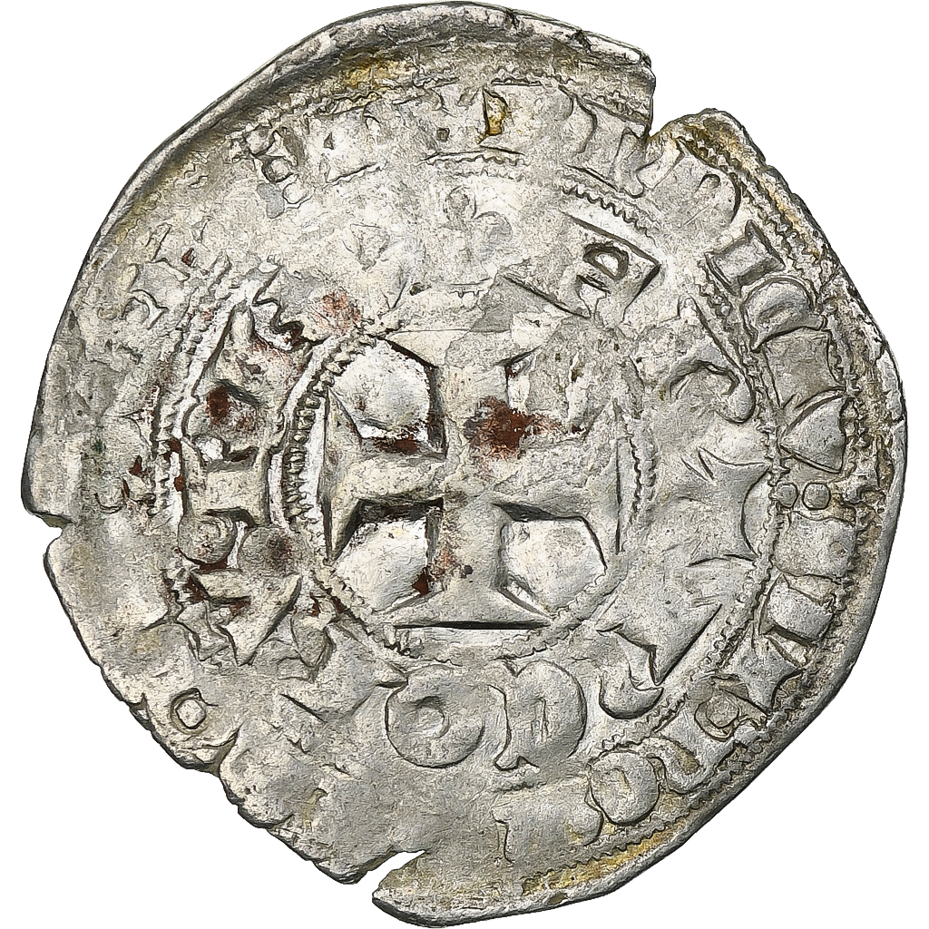 France, Charles V, Blanc au K, 1365-1380, Billon, , Duplessy:363