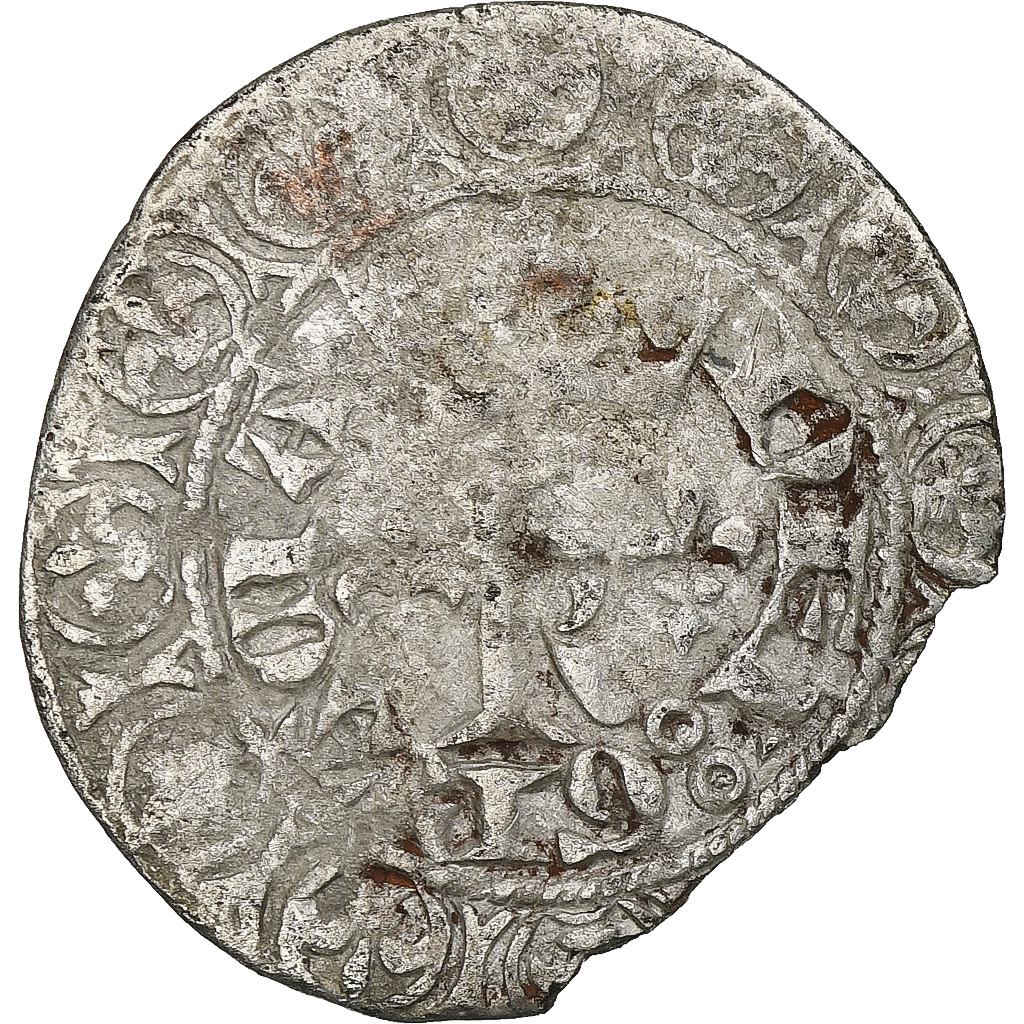 France, Charles V, Blanc au K, 1365-1380, Billon, , Duplessy:363