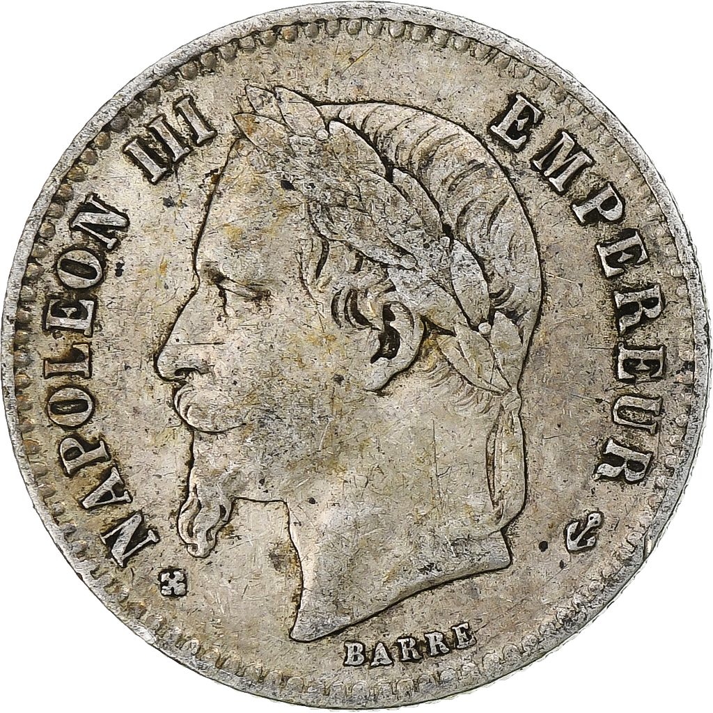 France, Napoleon III, 50 Centimes, 1869, Strasbourg, Silver, 