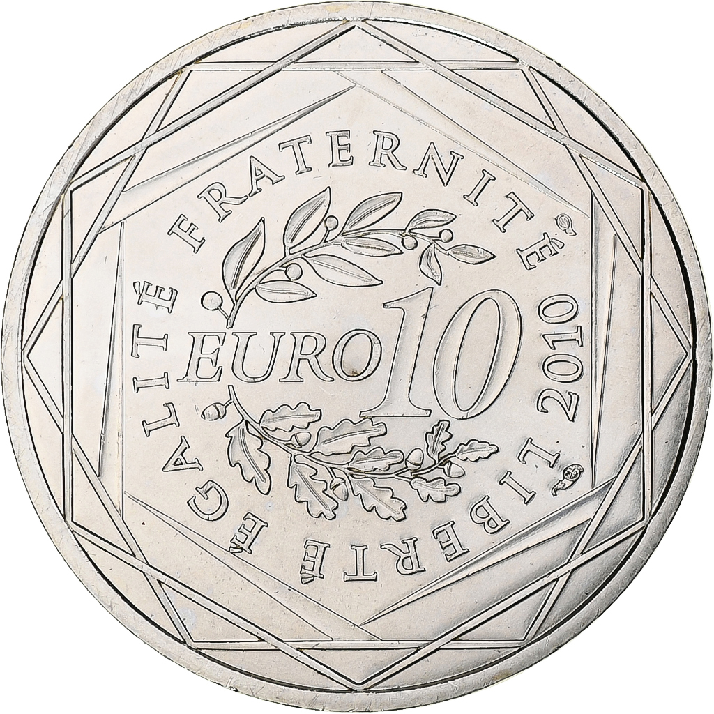 France, 10 Euro, Pays de la Loire, 2010, MDP, Silver, MS(63)