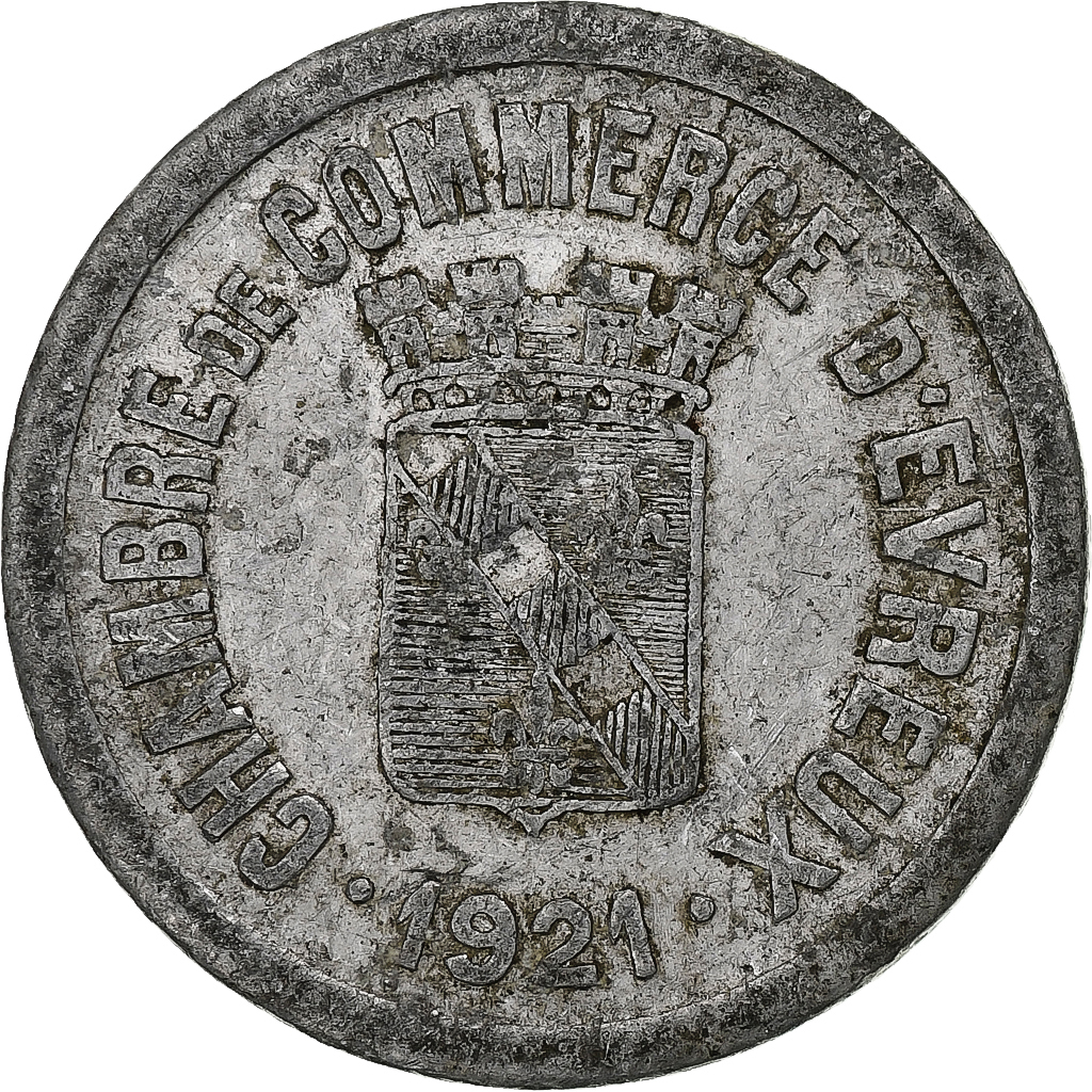 France, Chambre de commerce d'Evreux, 25 Centimes, 1921, , Aluminium