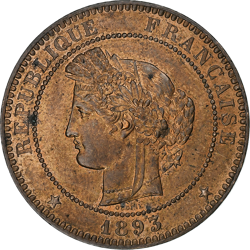 France, 10 Centimes, Cérès, 1893, Paris, Bronze, , Gadoury:265a