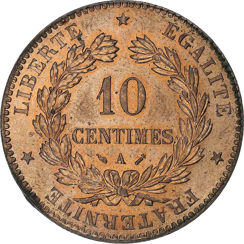 France, 10 Centimes, Cérès, 1893, Paris, Bronze, , Gadoury:265a