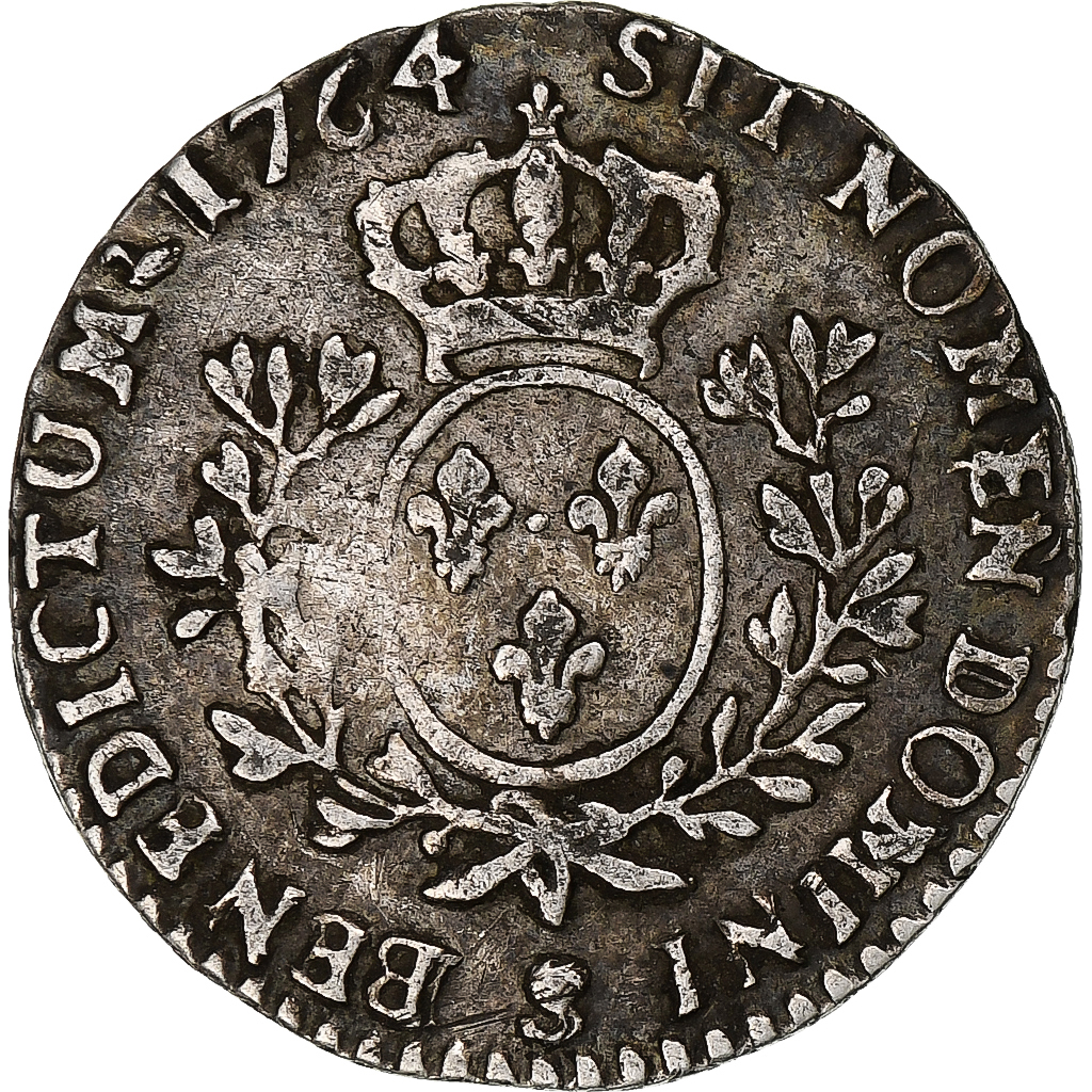 France, Louis XV, 1/10 Écu au bandeau, 1764, Reims, Silver, VF(30-35)