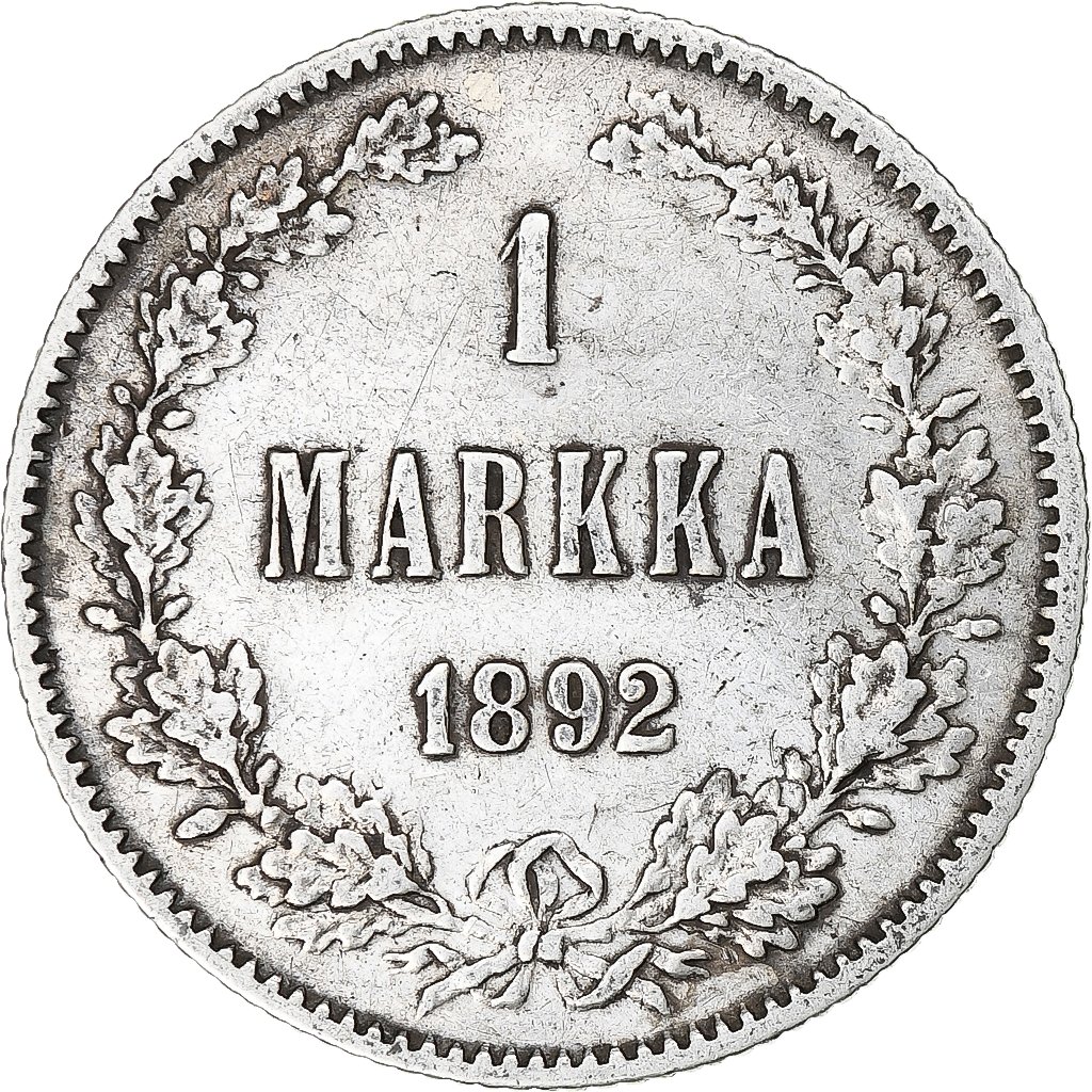 Finland, Alexander III, Markka, 1892, Helsinki, Silver, AU(50-53), KM:3.2