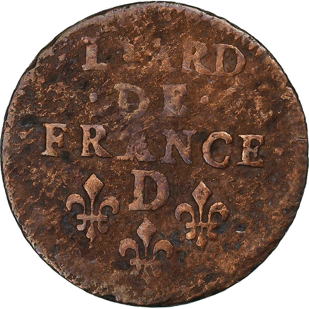France, Louis XIV, Liard de France, 1656, Vimy, Copper, , C2G:62