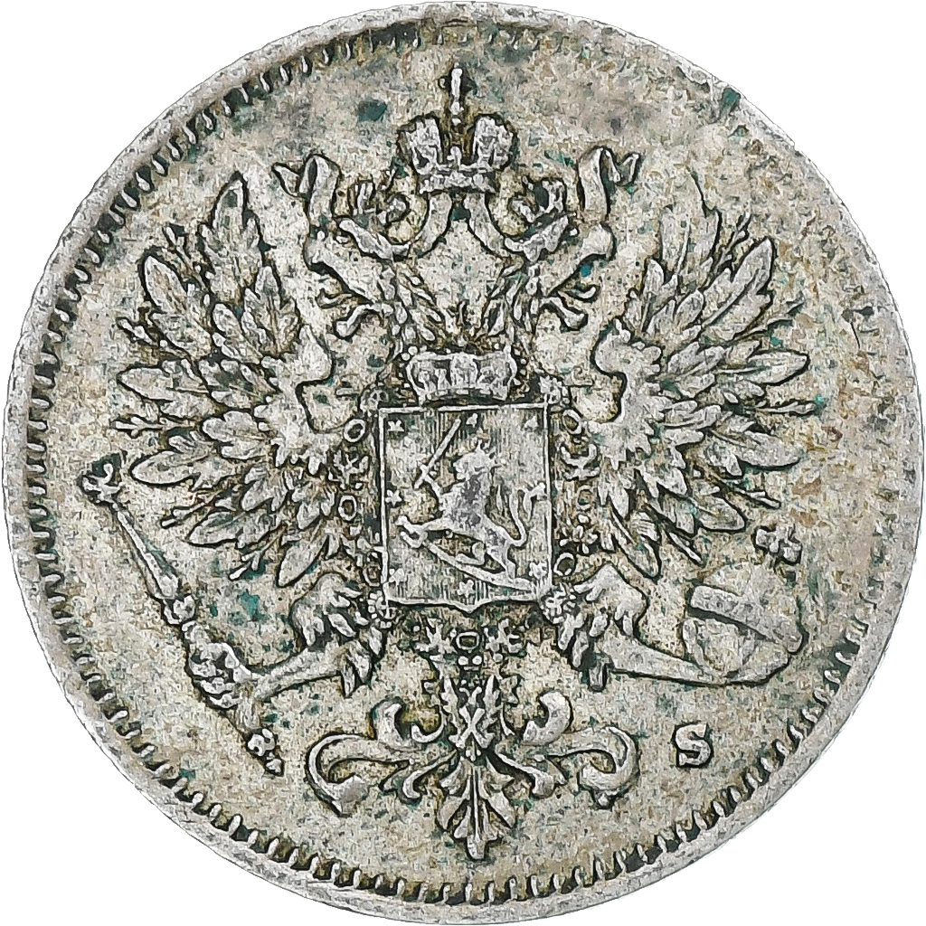 Finland, Nicholas II, 25 Penniä, 1916, Helsinki, Silver, AU, KM:6.2