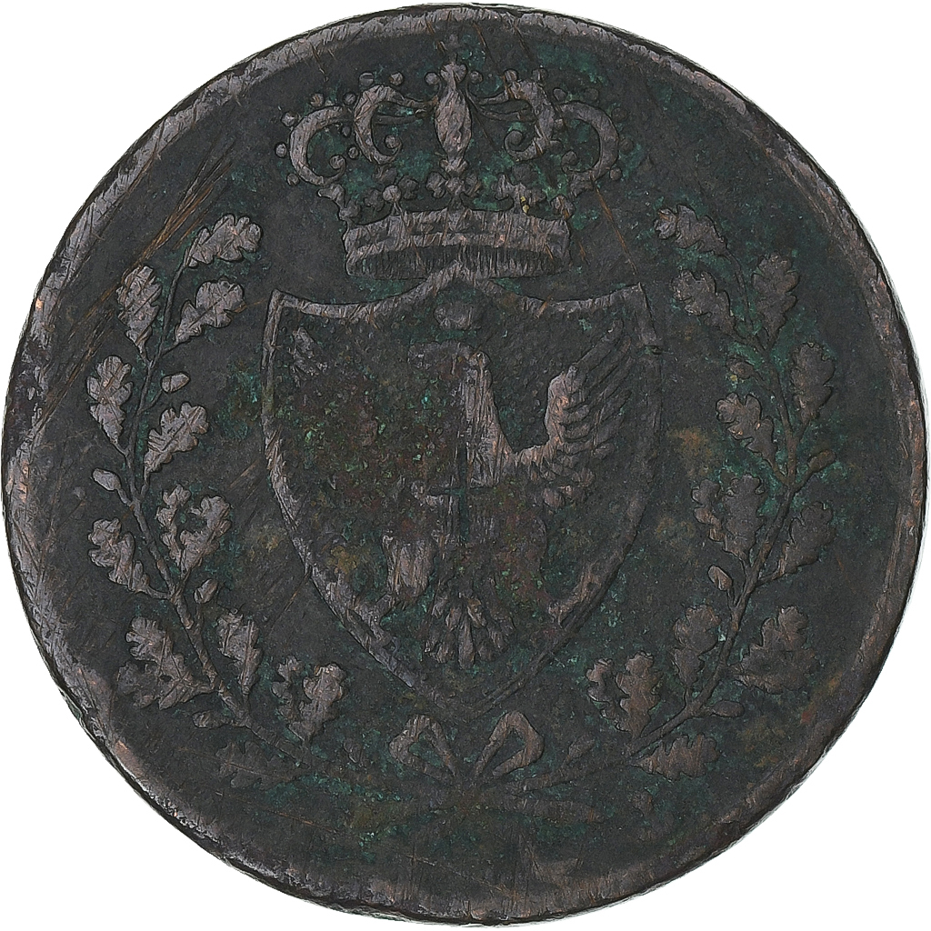 Italy, Carlo Felice, 5 Centesimi, 1826, Torino, Copper, 