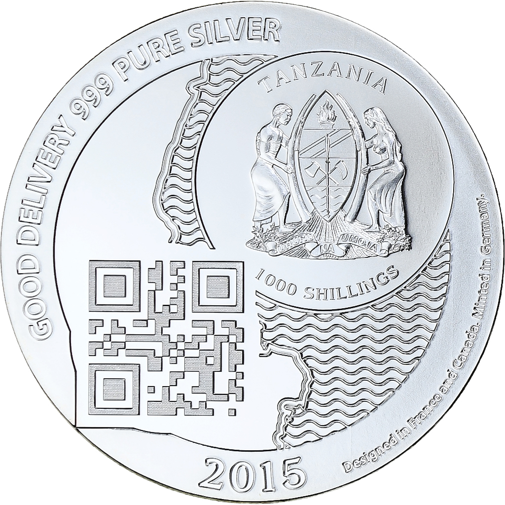 Zanzibar, 1000 Shillings, 1 Vera Silver Oz, 2015, Proof, Silver, 