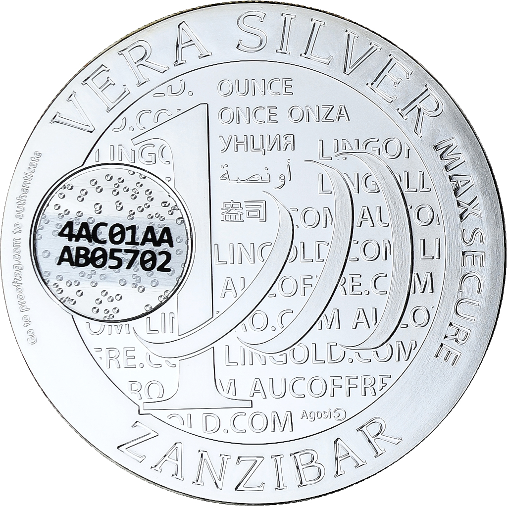 Zanzibar, 1000 Shillings, 1 Vera Silver Oz, 2015, Proof, Silver, 