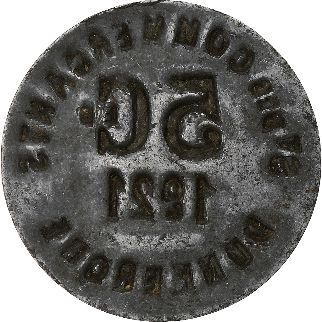 France, Société des Commerçants - Dunkerque, 5 Centimes, 1921, Iron