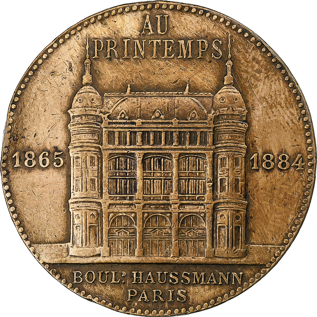 France, Token, Au Printemps, Jules Jaluzot, Paris, 1884, Copper, 