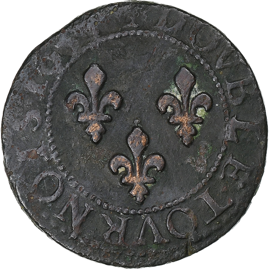France, Louis XIII, Double Tournois, 163[-], Uncertain mint, Copper, 