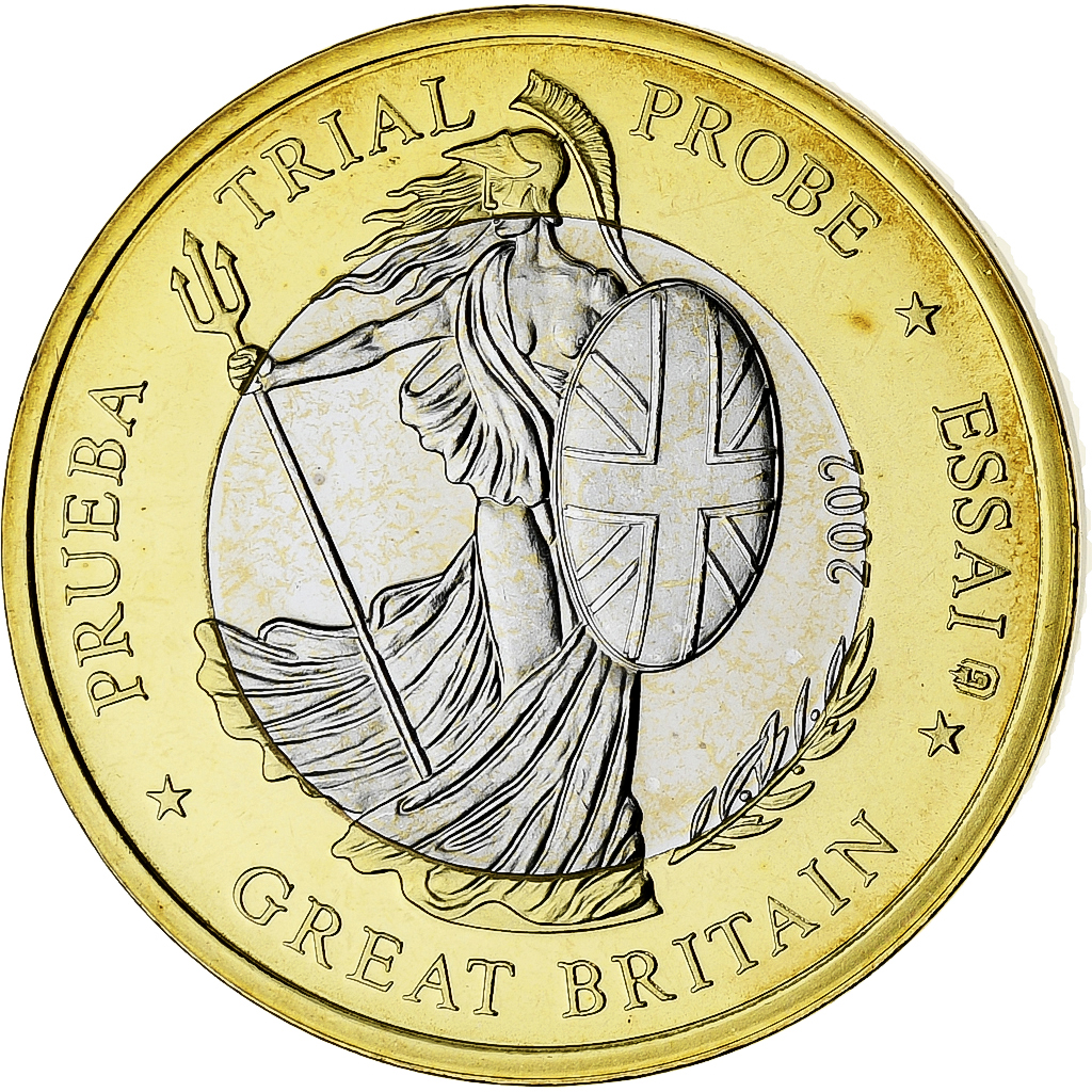 Great Britain, Euro, Fantasy euro patterns, Essai-Trial, 2002, Bi-Metallic