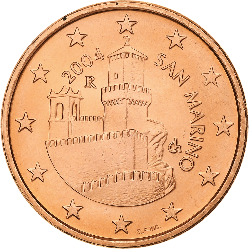 San Marino, 5 Euro Cent, 2004, Rome, Copper Plated Steel, 