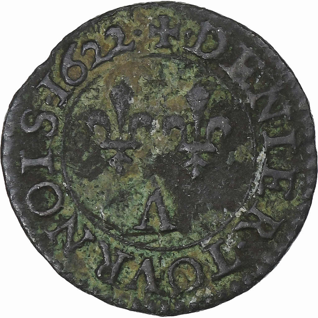France, Louis XIII, Denier Tournois, 1622, Paris, Copper, , CGKL:402