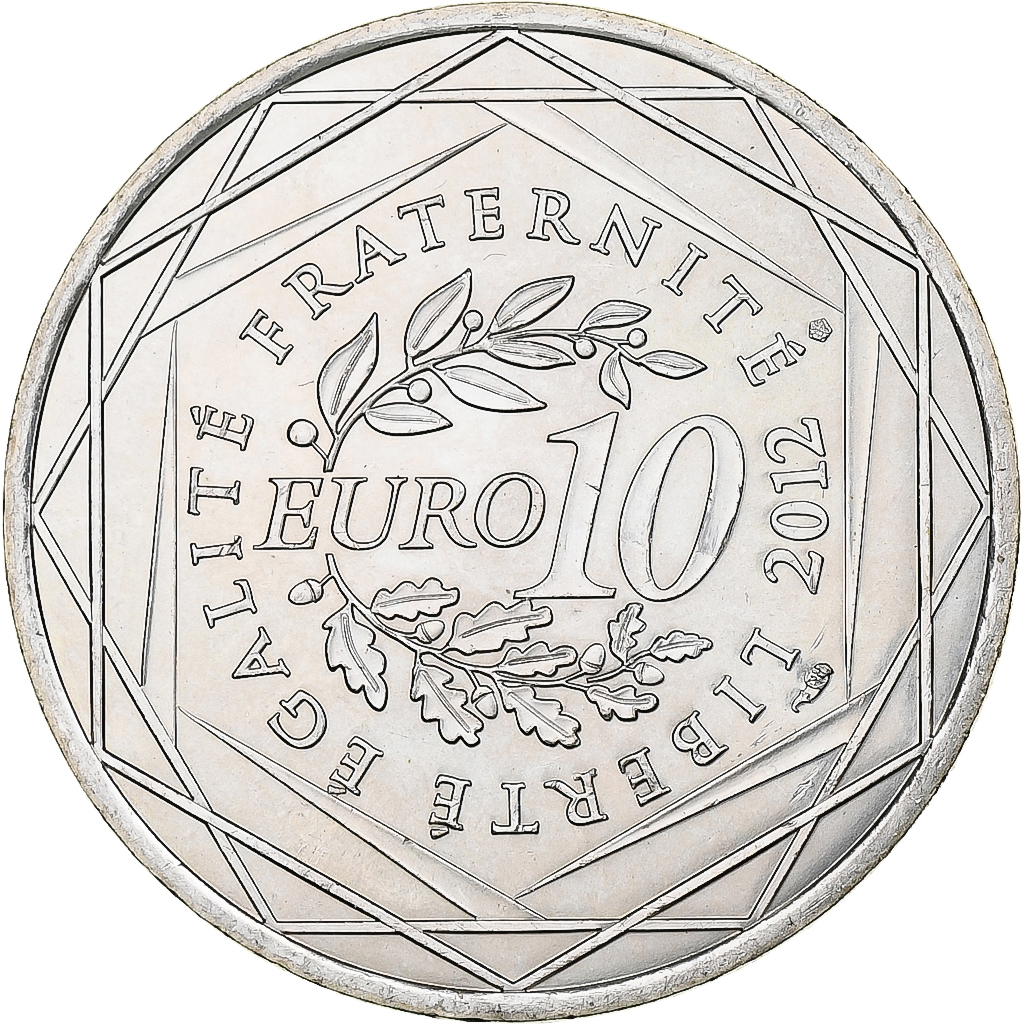 France, 10 Euro, Midi-Pyrénées, 2012, MDP, Silver, MS(63)