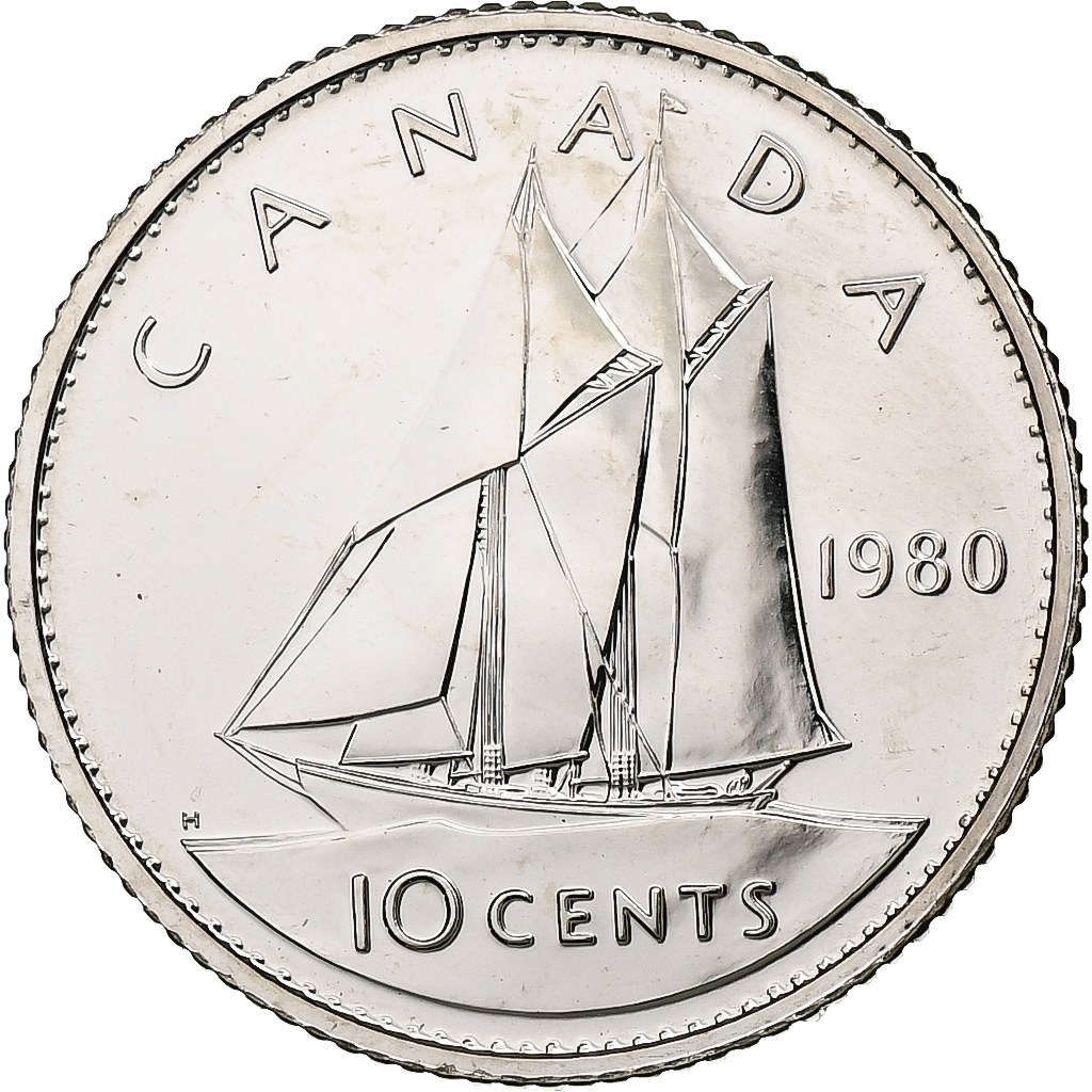 Canada, Elizabeth II, 10 Cents, 1980, Ottawa, Proof, Nickel, , KM:77.2