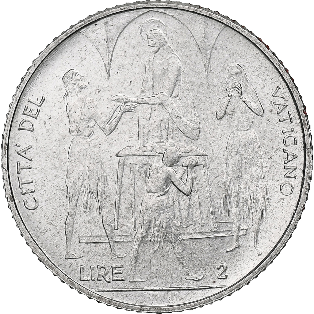 Vatican, Paul VI, 2 Lire, 1968 (Anno VI), Rome, Aluminum, MS, KM:101