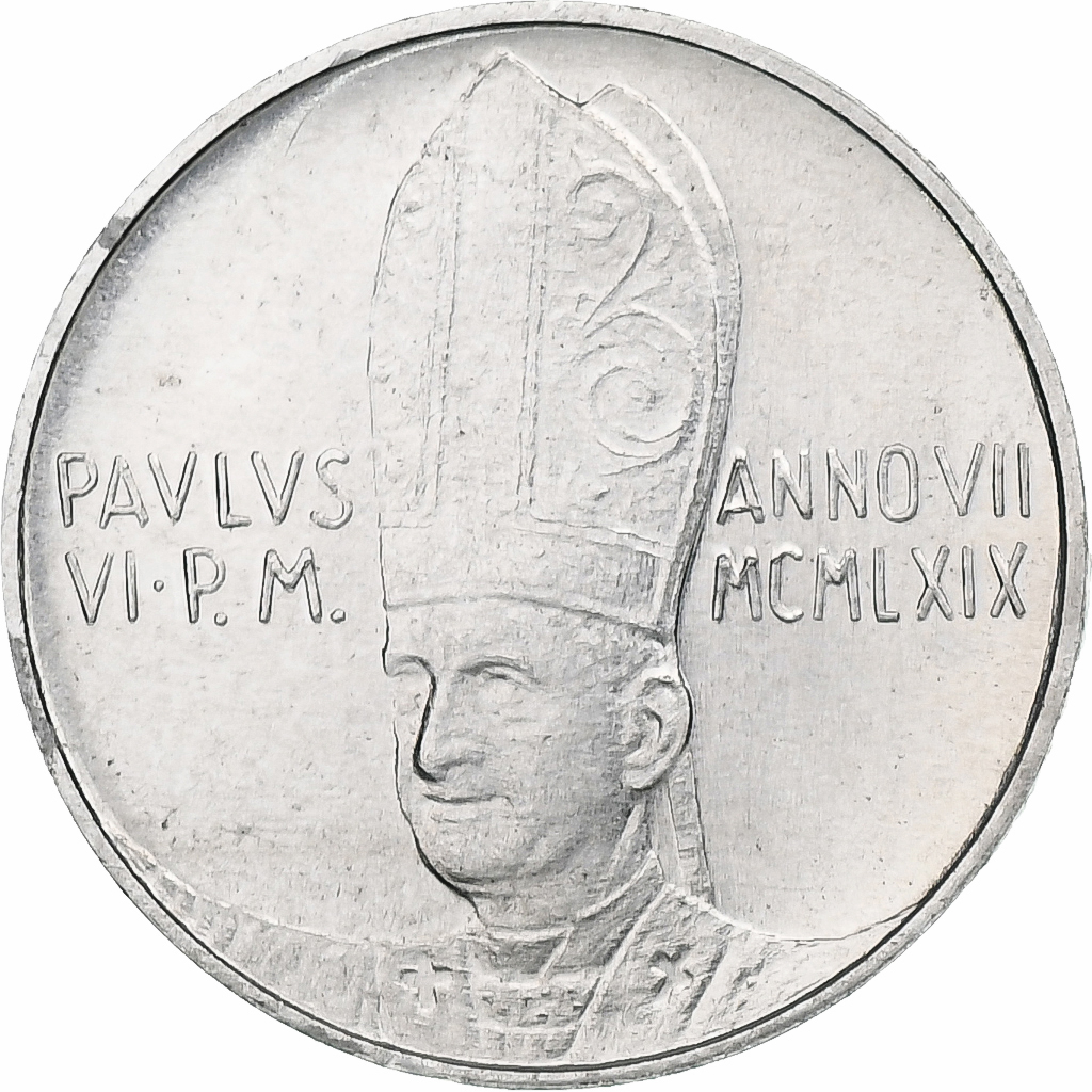Vatican, Paul VI, 1 Lire, 1969 - Anno VII, Rome, Aluminum, MS, KM:108