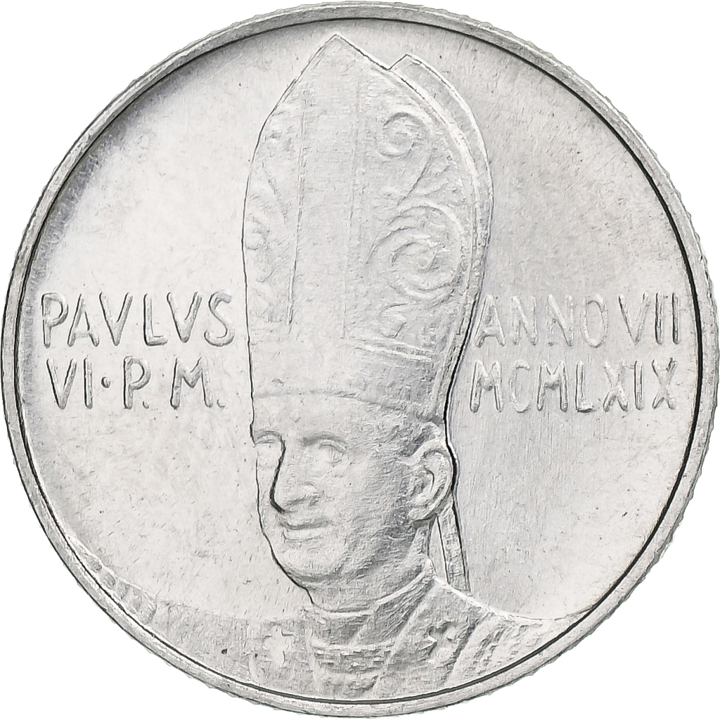 Vatican, Paul VI, 2 Lire, 1969 - Anno VII, Rome, Aluminum, , KM:109