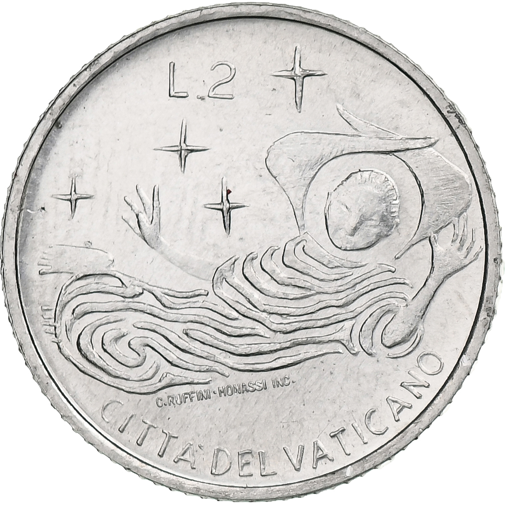 Vatican, Paul VI, 2 Lire, 1969 - Anno VII, Rome, Aluminum, , KM:109