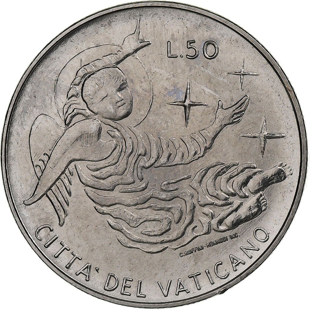 Vatican, Paul VI, 50 Lire, 1969 - Anno VII, Rome, Stainless Steel, 
