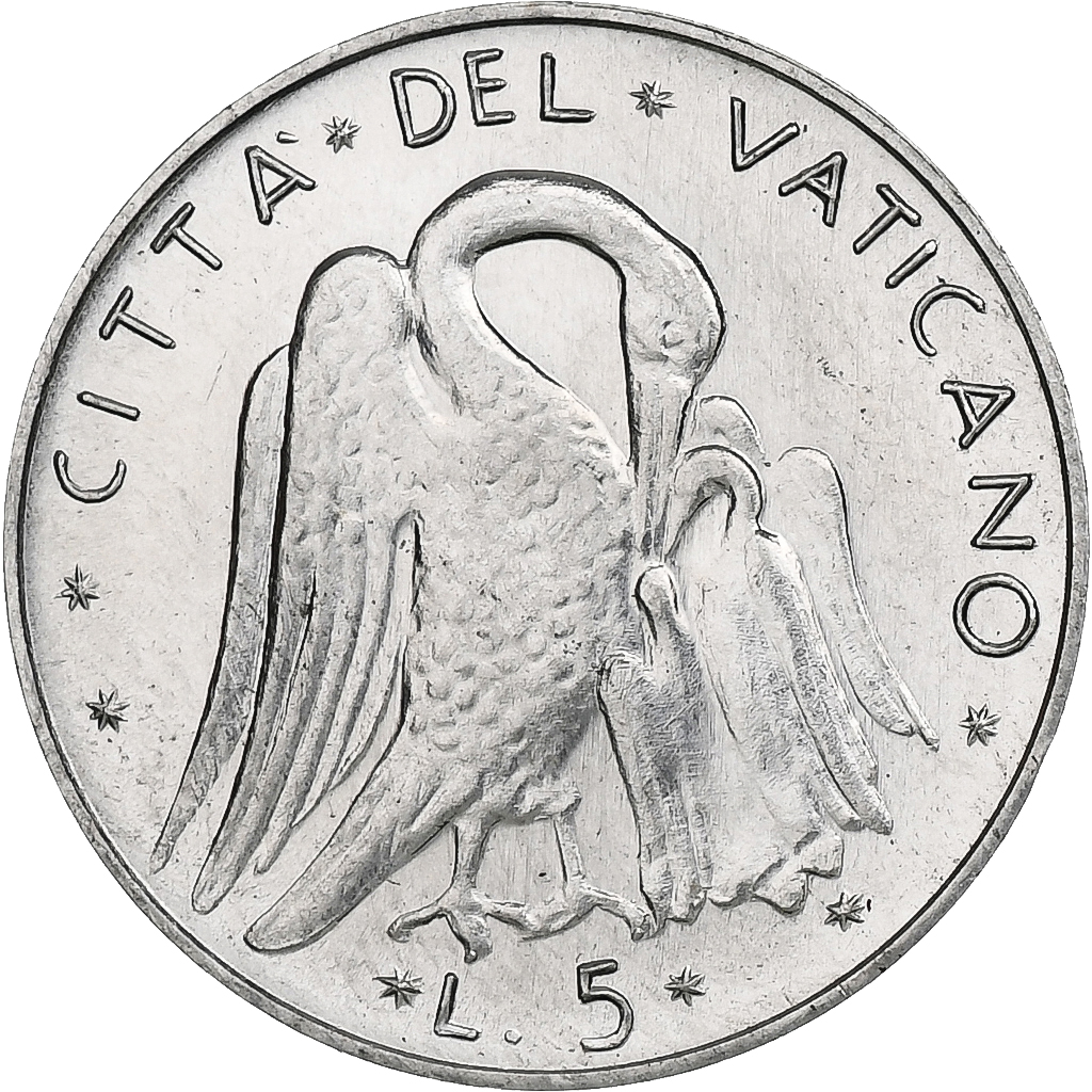 Vatican, Paul VI, 5 Lire, 1970 (Anno VIII), Rome, Aluminum, , KM:118
