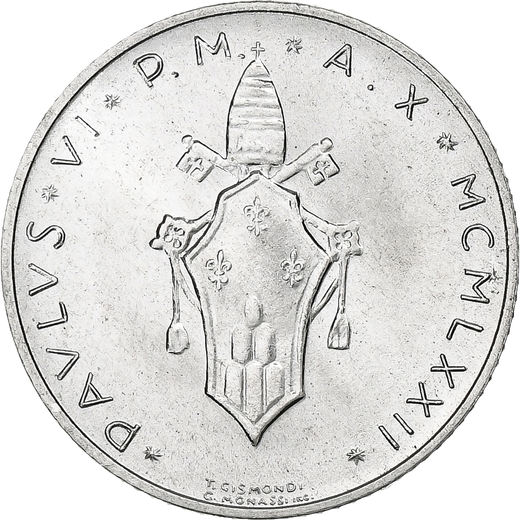 Vatican, Paul VI, 2 Lire, 1972 (Anno X), Rome, Aluminum, , KM:117