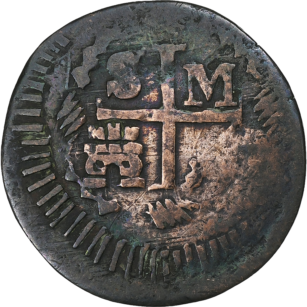 Colombia, 1/4 Réal, Siege of Santa Marta, 1820, Santa Marta, Copper, 