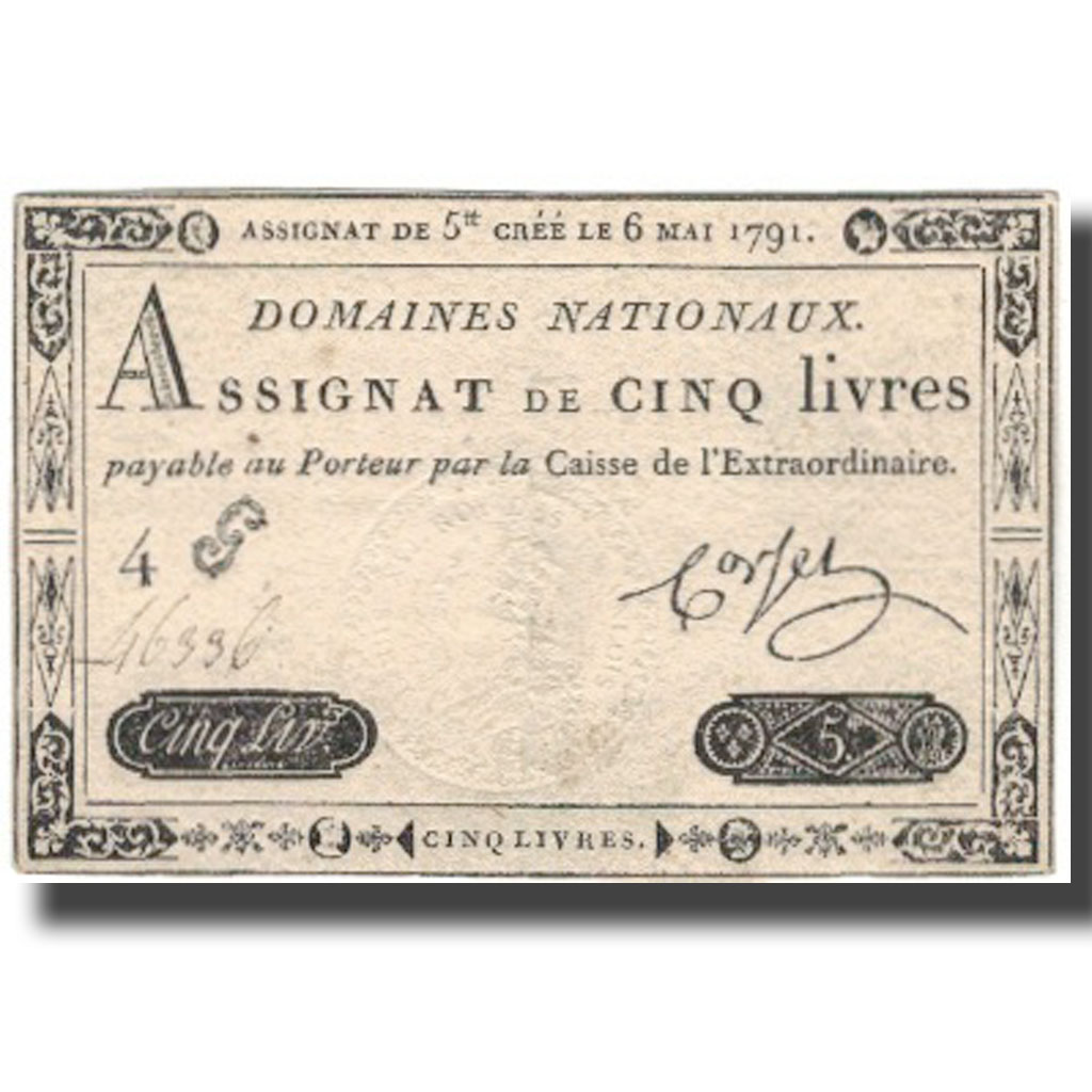 France, 5 Livres, 1791, 1791-05-06, EF(40-45), KM:A42