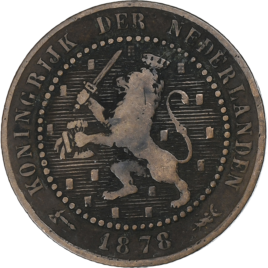 Netherlands, William III, Cent, 1878, Utrecht, Copper, , KM:107.1