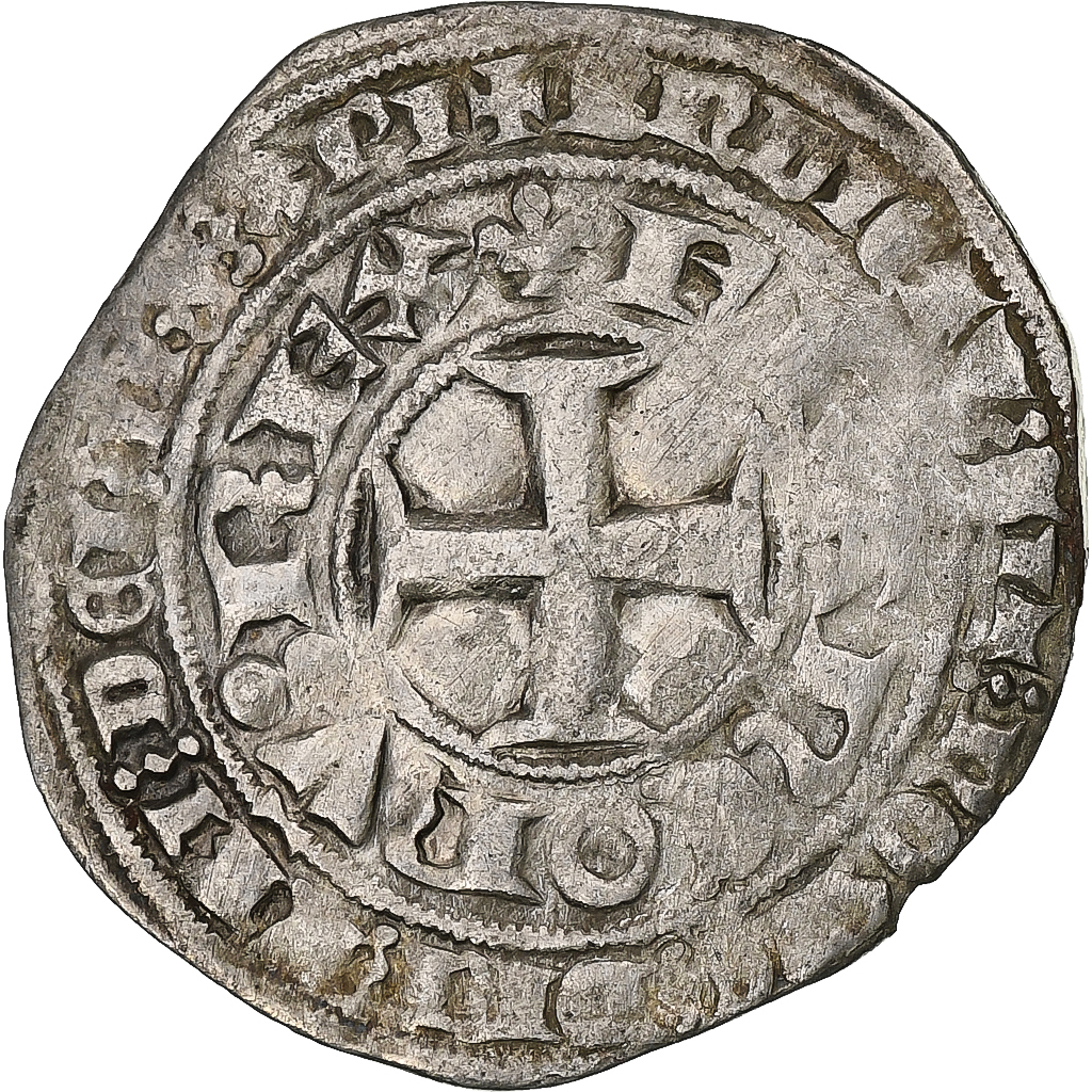 France, Charles V, Blanc au K, 1365-1380, Billon, , Duplessy:363